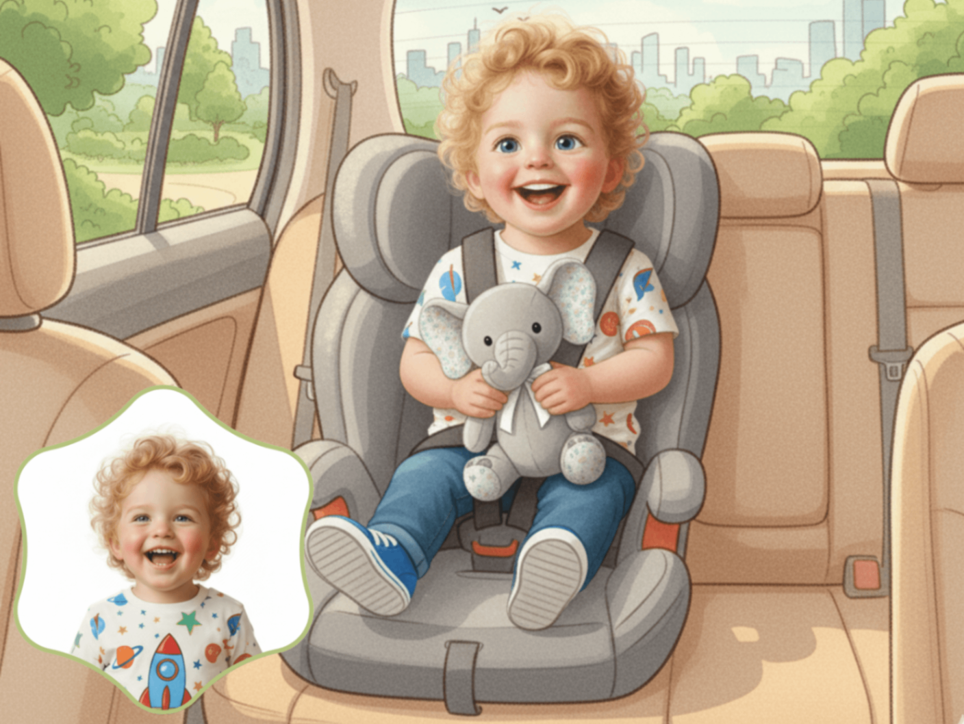 Personalized book character illustration